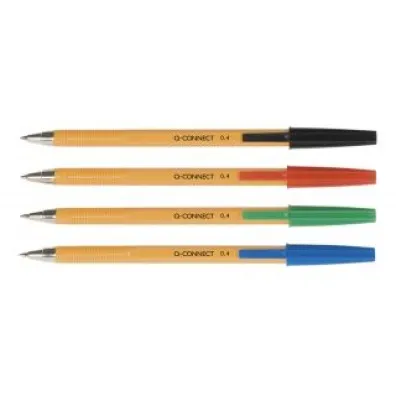 Paczka d�ugopis Q-CONNECT z wymiennym wk�adem 04mm niebieski 20 sztuk