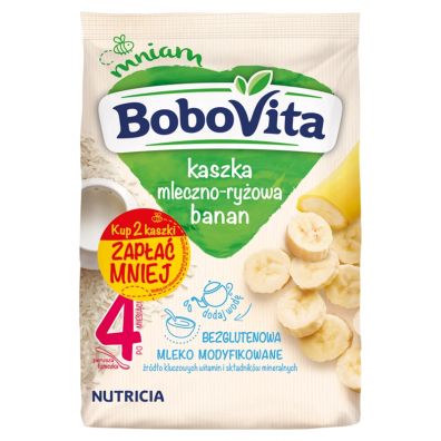 BoboVita Kaszka mleczno-ryowa banan po 4 miesicu 2 x 230 g