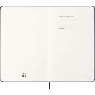 Kalendarz 2026 12M Moleskine L twarda oprawa dzienny Sapphire Blue 13x21cm