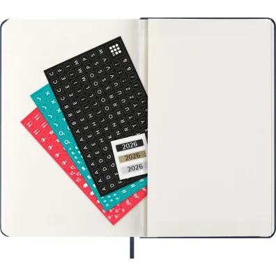 Kalendarz 2026 12M Moleskine L twarda oprawa dzienny Sapphire Blue 13x21cm