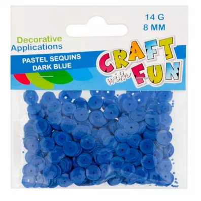 Craft with Fun Cekiny pastelowe granatowe 8mm, 14g