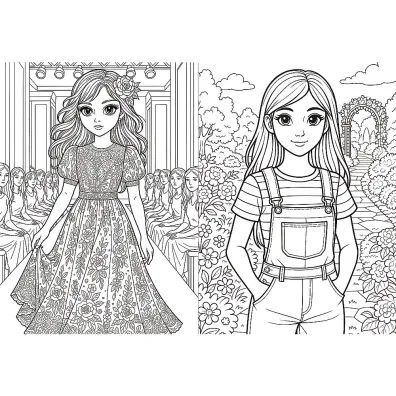 Modelki. Kolorowanka. Malbuch. Colouring book