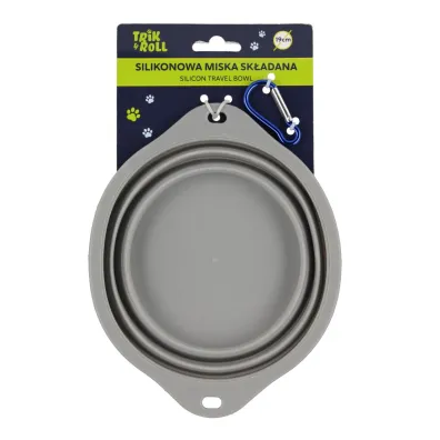 Miska dla zwierz�t silikonowa sk�adana szara 19cm TRIK&ROLL 560889