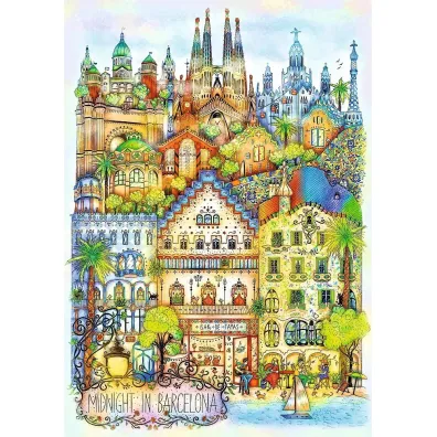 Puzzle 1000 el. O p�nocy w Barcelonie Trefl