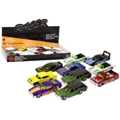 Samoch�d wy�cigowy resorak metalowy 1:64 MIX LeanToys
