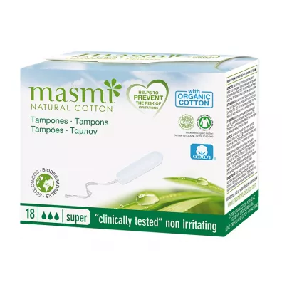 Masmi Tampons tampony z baweny organicznej Super 18 szt.