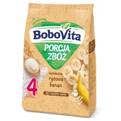 BoboVita Porcja zb� Kaszka bezmleczna ry�owa banan po 4 miesi�cu 170 g