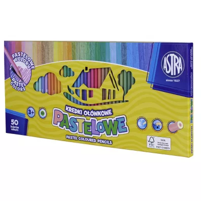 Astra Kredki o��wkowe pastelowe okr�g�e 50 szt.