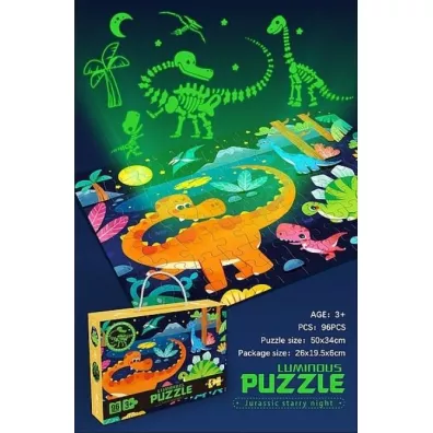 Puzzle 96 el. �wiec�ce w ciemno�ci - Dinozaury Adar