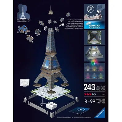 Puzzle 224 el. 3D Iconics Wie�a Eiffla Ravensburger