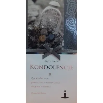 Karnet DL Podzi�kowanie z tasiemk� mix