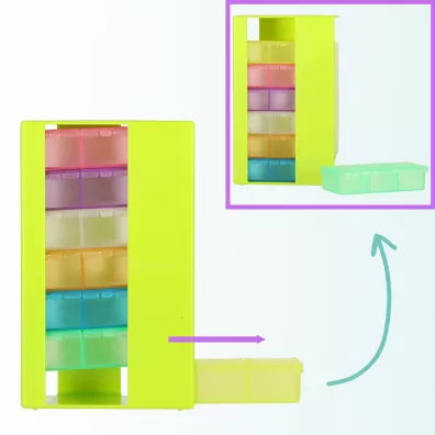 Pude�ko organizer na leki na tabletki kasetka 7 dni 3 pory dnia 4 j�zyki