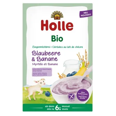 Holle Kaszka ry�owa mleczna jagodowo-bananowa bezglutenowa od 6 miesi�ca 200 g Bio