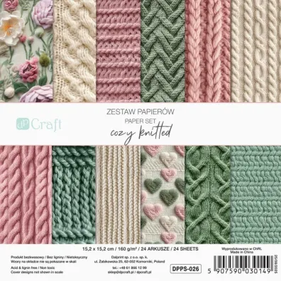 dpCraft Zestaw papier�w cozy knitted 15,2x15,2cm 24 kartki