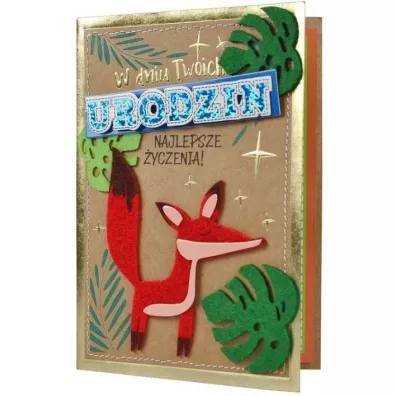 Kukartka Karnet B6 Urodziny lisek FR-017