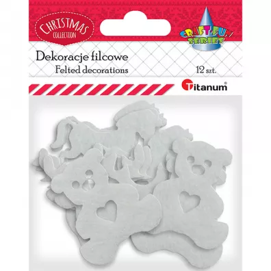 Hasta Filcowe dekoracje �wi�teczne bia�e 12 szt.