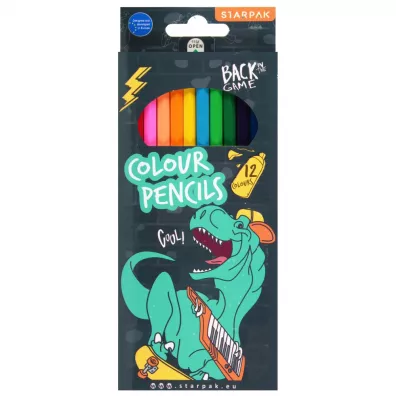 Starpak Kredki o��wkowe Skate Dino 536292 12 szt.