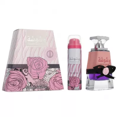 Lattafa Zestaw dla kobiet Woda perfumowana Washwashah + Dezodorant 100 ml