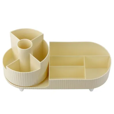 LeanToys Organizer na kosmetyki obrotowy be�owy