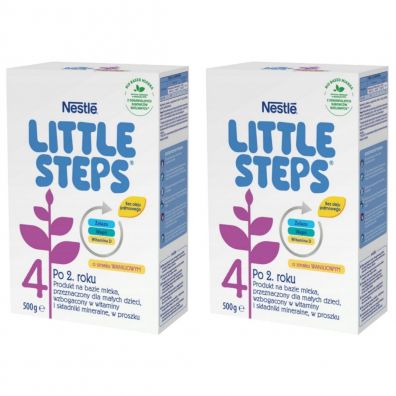 Nestle Little Steps 4 Produkt na bazie mleka dla małych dzieci po 2. roku o smaku waniliowym Zestaw 2 x 500 g