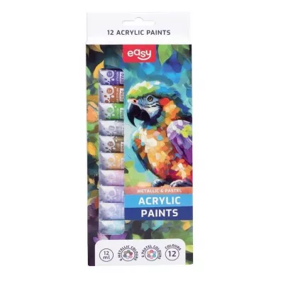Easy Stationery Farby akrylowe 12 kolor�w EASY