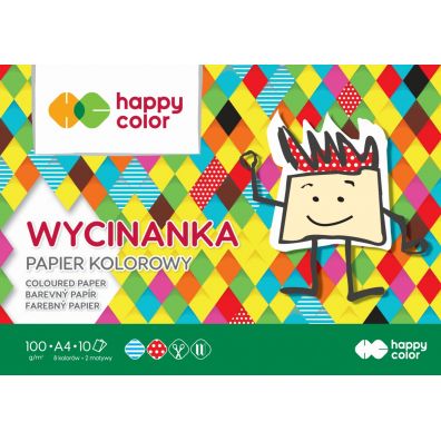Happy Color Blok Wycinanka, A4, 100g, 10 arkuszy 10 kartek
