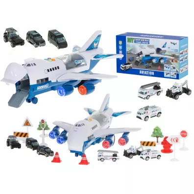 Transporter samolot + 6 aut policja bok/prz�d