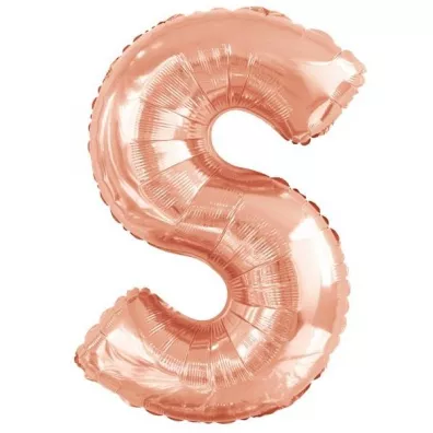 Amscan Balon foliowy litera S r�owe z�oto 55x86cm