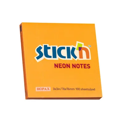 Stickn Notes samoprzylepny pomara�czowy neon 76x76mm 100 kartek