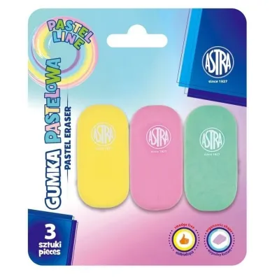 Gumka owalna Pastel Line 3 szt ASTRA