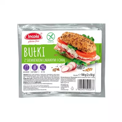 Incola Bu�ki z siemieniem lnianym i chia bezglutenowe 2 x 50 g