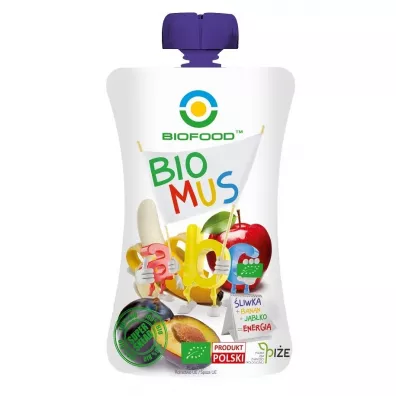 Bio Food Mus liwkowo-bananowo-jabkowy 90 g Bio