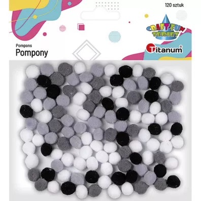 Hasta Pompony poliestrowe mix 10 mm