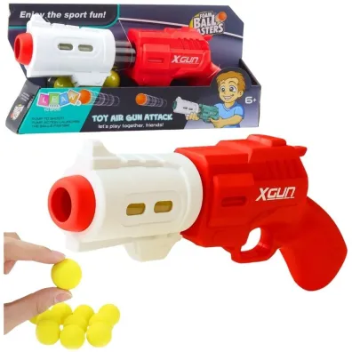 Pistolet na mi�kkie kulki piankowe 6 kulek LeanToys