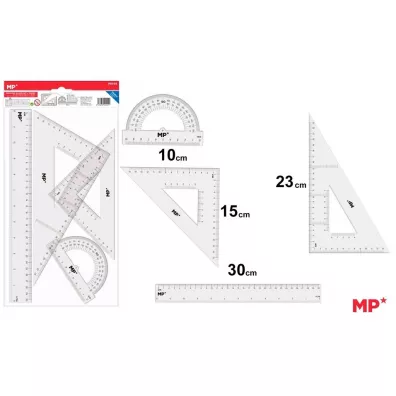 Mp Main Paper Zestaw geometryczny przezroczysty 4 elementy