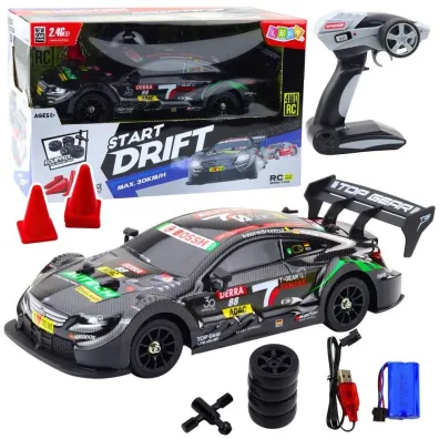 Wy�cig�wka driftowa R/C czarna 30km/h 1:16 LeanToys