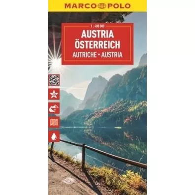 Austria. Mapa drogowa w skali 1:400 000