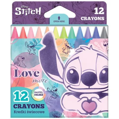CoolPack KRedki �wiecowe Disney Fashion Stitch Pastel 12 kolor�w