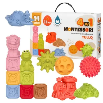 Klocki sens.Montessori piramida pi�ecz..14el 76143