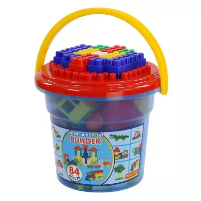 Polesie 37213 Klocki Budowniczy (84 elem. w wiaderku Maxi)