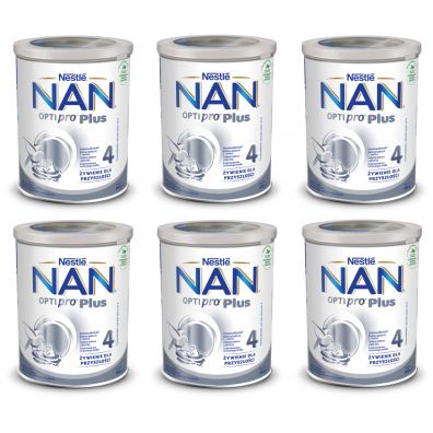 Nestle Nan Optipro Plus 4 Produkt na bazie mleka junior dla dzieci po 2. roku Zgrzewka 6 x 800 g