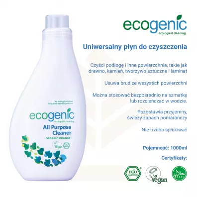 Ecogenic Uniwersalny p�yn do czyszczenia r�nych powierzchni Pomara�cza 1 l