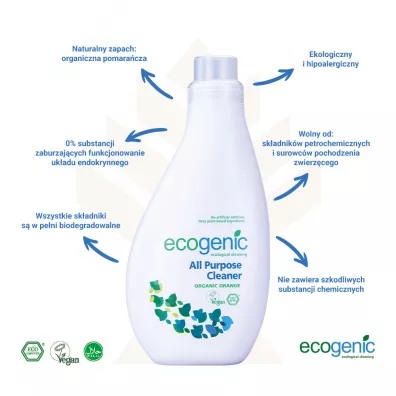 Ecogenic Uniwersalny p�yn do czyszczenia r�nych powierzchni Pomara�cza 1 l