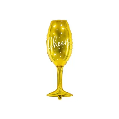 PartyDeco Balon foliowy Kieliszek 28x80cm
