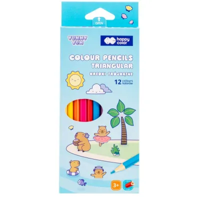 Happy Color Kredki drewniane tr�jk�tne Yummy Yum 12 kolor�w