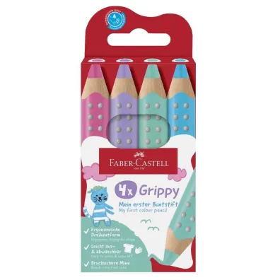 Kredki Grippy pastelowe 4kol FABER CASTELL