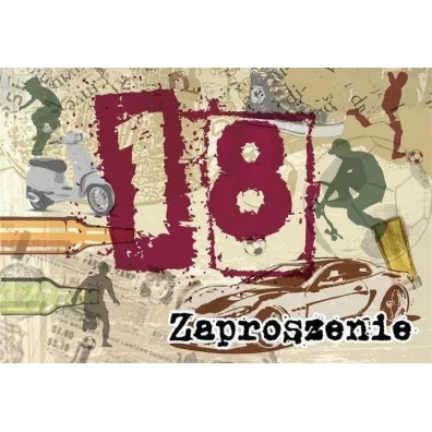 Kukartka Zaproszenie ZZ-051 Urodziny 18 5 szt.