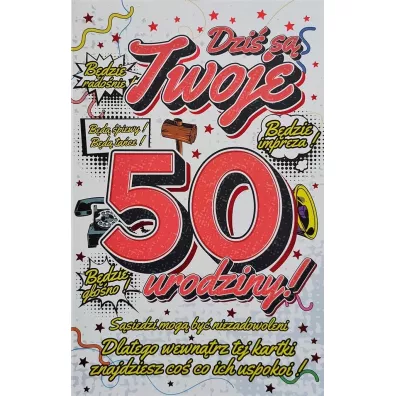 Yeku Karnet Urodzinowy z zawieszk� 50