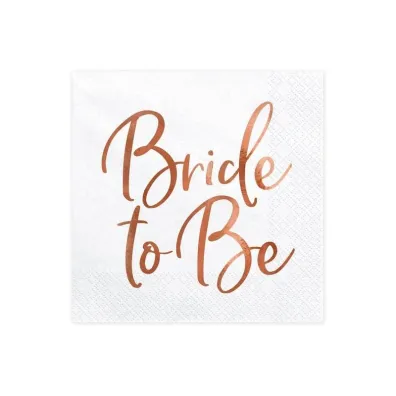 PartyDeco Serwetki Bride to Be r�owe z�oto 33x33cm