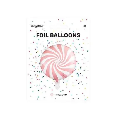 PartyDeco Balon foliowy Cukierek jasny r�owy 35cm